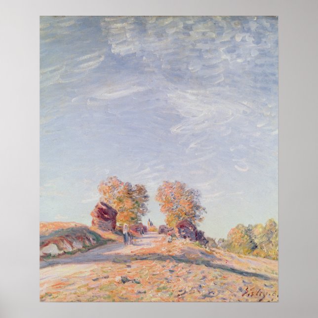 Alfred Sisley | Uphill Road i Sunshine Poster (Framsidan)
