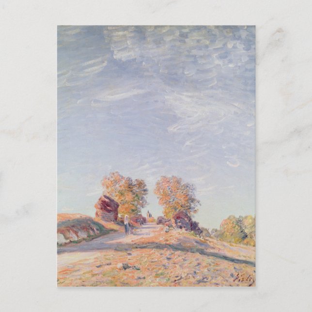Alfred Sisley | Uphill Road i Sunshine Vykort (Framsida)