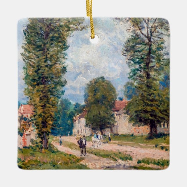 Alfred Sisley - Vägen till Versailles Julgransprydnad Keramik (Framsida)