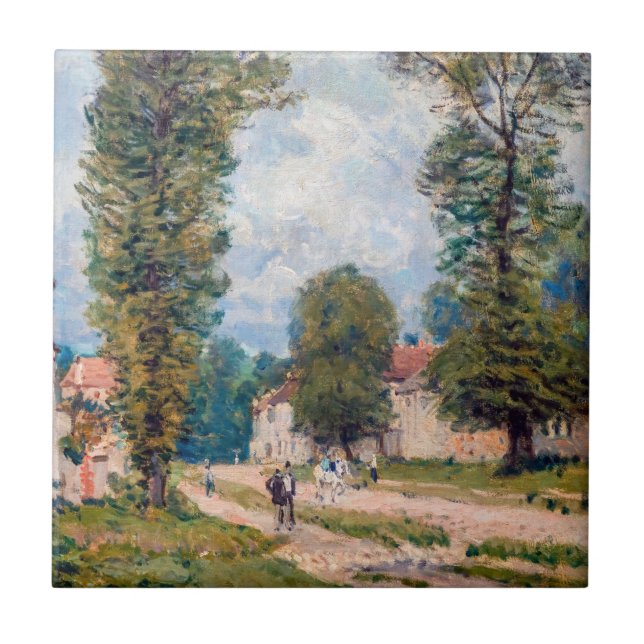 Alfred Sisley - Vägen till Versailles Kakelplatta (Framsidan)