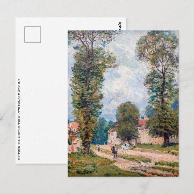 Alfred Sisley - Versailles Road Vykort (Fram/baksida)