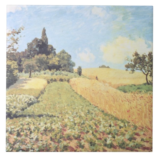 Alfred Sisley | vetefält Kakelplatta (Framsidan)