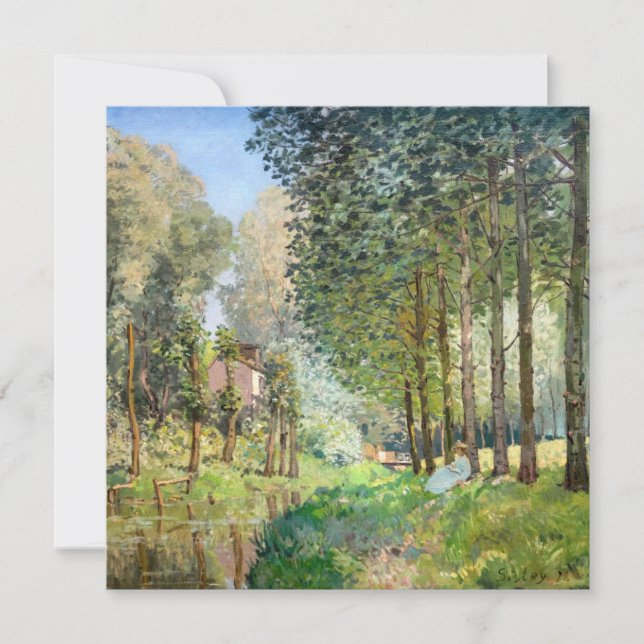 Alfred Sisley - Vila längs bäcken Inbjudningar (Framsida)