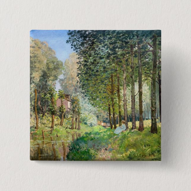 Alfred Sisley - Vila längs bäcken Knapp (Framsida)