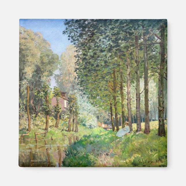 Alfred Sisley - Vila längs bäcken Magnet (Framsidan)