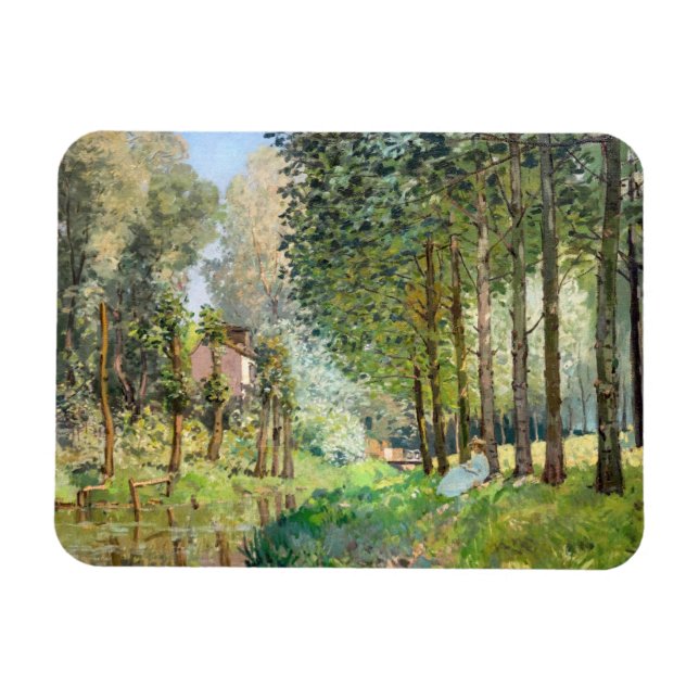 Alfred Sisley - Vila längs bäcken Magnet (Horisontell)