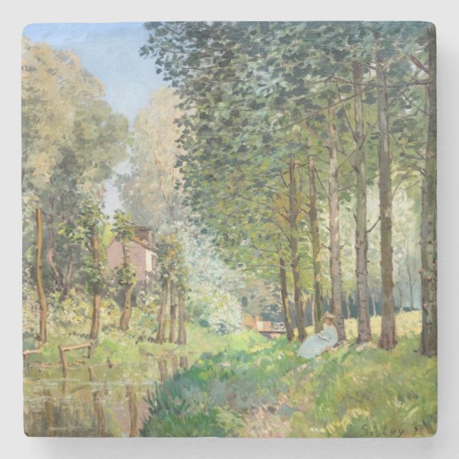 Alfred Sisley - Vila längs bäcken Stenunderlägg (Framsidan)