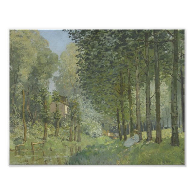 Alfred Sisley - Vila längs Stream Fototryck (Framsidan)