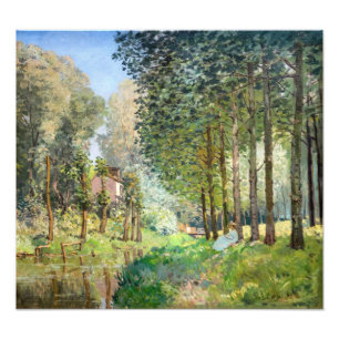 Alfred Sisley - Vila längs Stream Fototryck