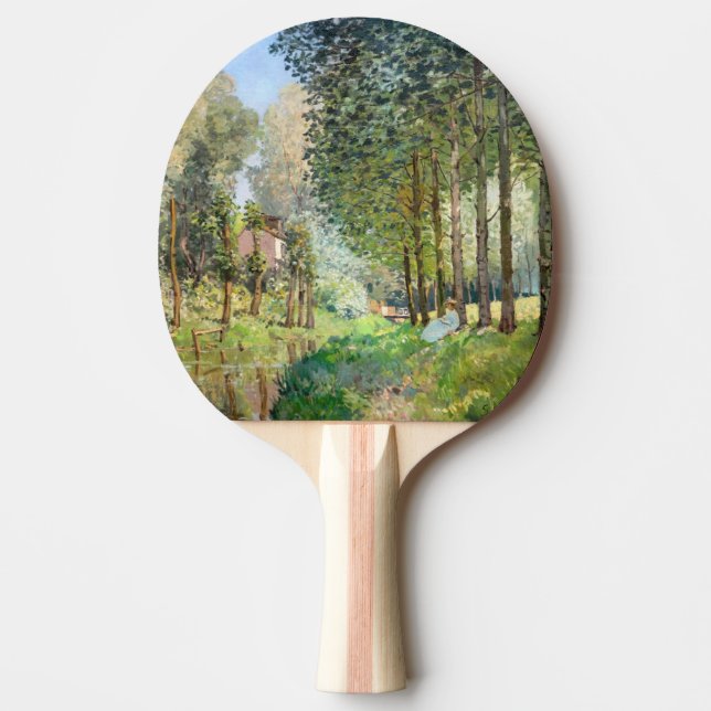 Alfred Sisley - Vila längs Stream Pingisracket (Framsidan)