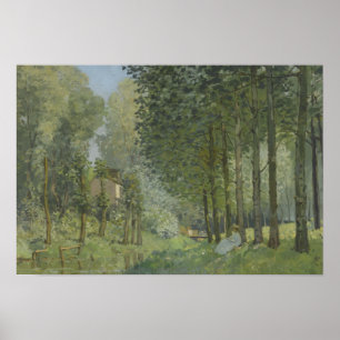 Alfred Sisley - Vila längs Stream Poster