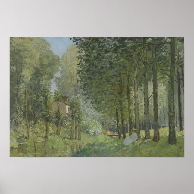 Alfred Sisley - Vila längs Stream Poster (Framsidan)