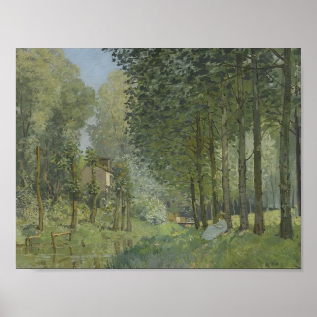 Alfred Sisley - Vila längs Stream Poster (Framsidan)