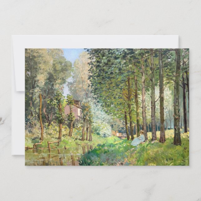 Alfred Sisley - Vila längs Stream Tack Kort (Framsida)