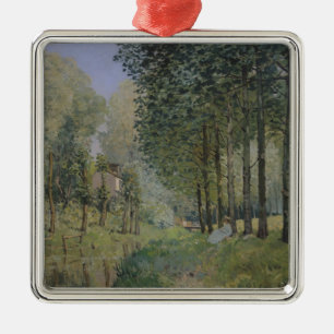 Alfred Sisley vila vid strömma Julgransprydnad Metall