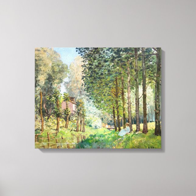 Alfred Sisley - Vila vid strömmen Canvastryck (Framsida)