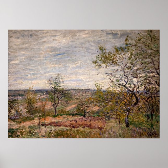 Alfred Sisley - Windy Day at Veneux Poster (Framsidan)