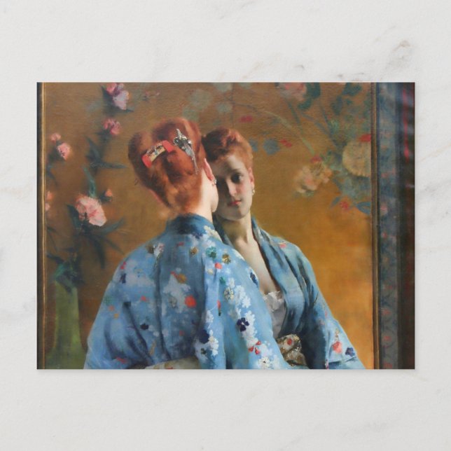 Alfred Stevens Den japanska parisiska Vykort (Framsida)