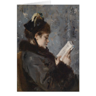 Alfred Stevens Läsare unge dam CC0459-kort Hälsningskort