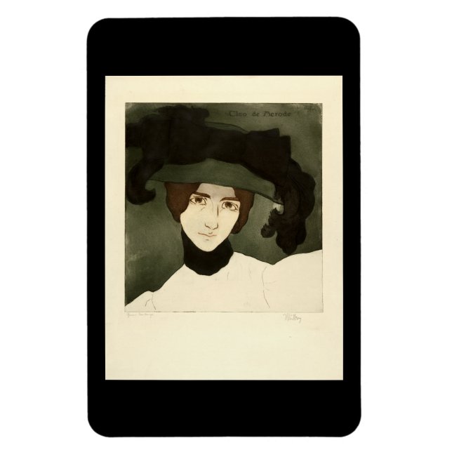 Alfredo Müller, Porträtt Cléo de Mérode 1900 Poste Magnet (Vertikal)