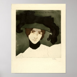 Alfredo Müller, Porträtt Cléo de Mérode 1900 Poster