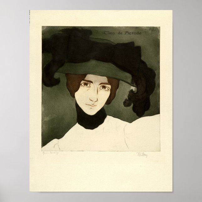 Alfredo Müller, Porträtt Cléo de Mérode 1900 Poster (Framsidan)
