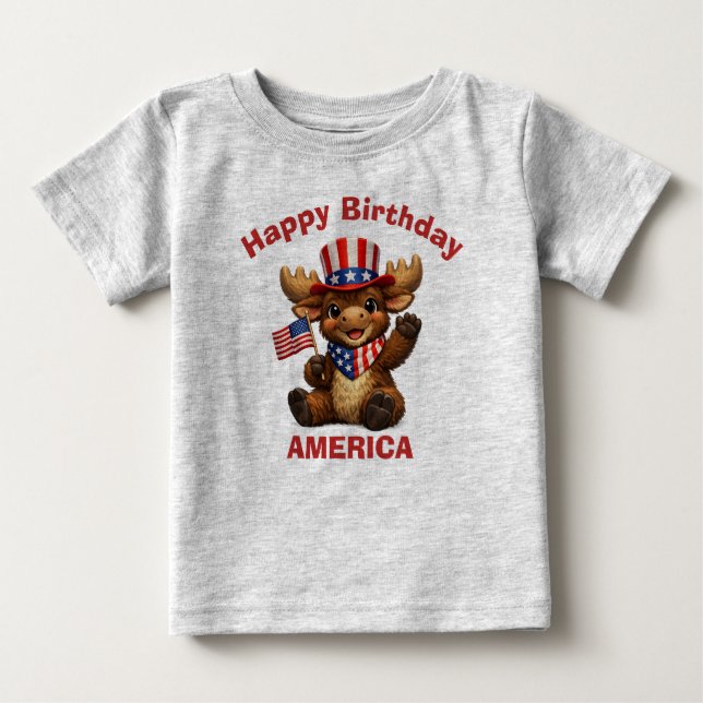 Älg (5h) Patriotisk Barn T-Shirt (Framsida)