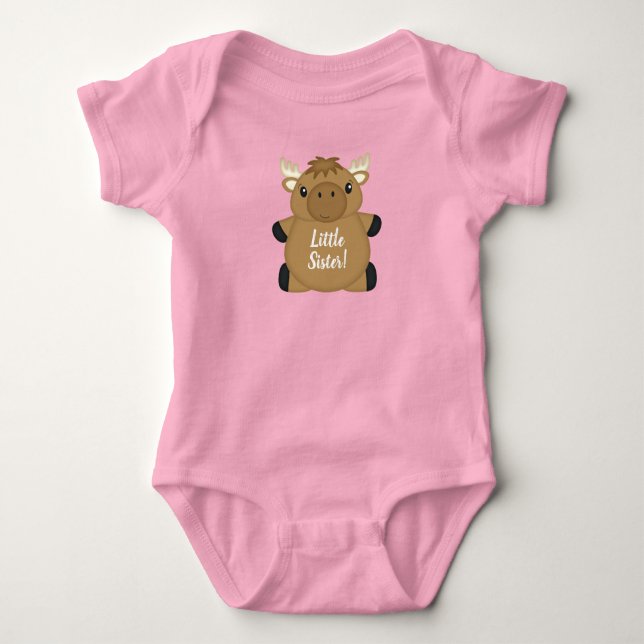 Älg Baby Shower Skogstema T Shirt (Framsida)