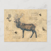 Älg decoupage vintage utklippsmaterial