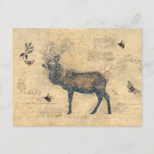 Älg decoupage vintage utklippsmaterial vykort