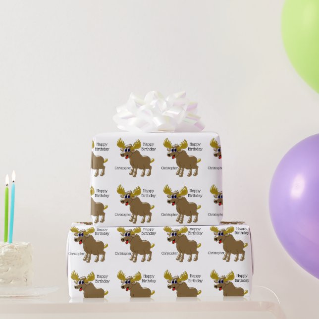 Älg Design Födelsedag Presentpapper (Festgåvor)