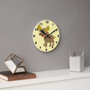 Älg Design Rund Klocka
