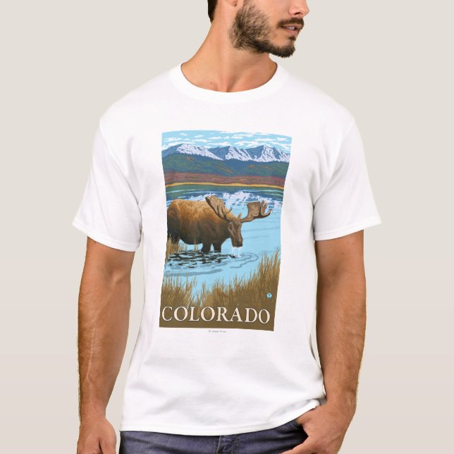 Älg DrinkingColorado Tee (Framsida)