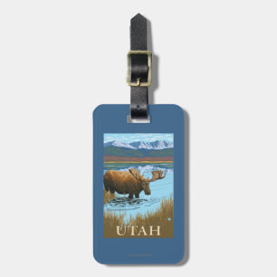 Älg DrinkingUtah Bagagebricka