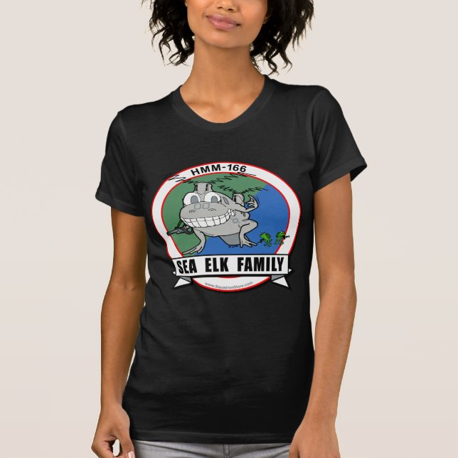 'Älg Family för hav HMM-166 Tee Shirt (Framsida)