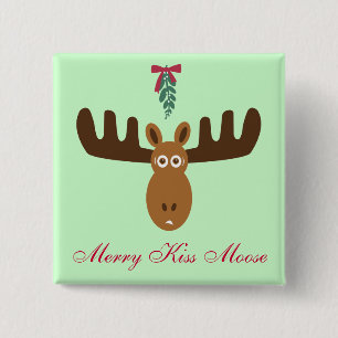 Älg för älgHead_Mooseltoe_Merry kyss Knapp