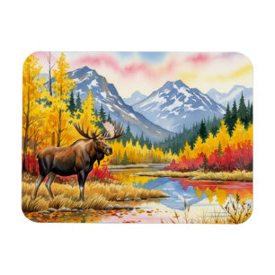 Älg i Denali National Park Alaska Vintage Magnet