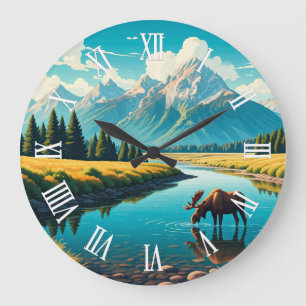 Älg i Grand Teton National Park Stor Klocka