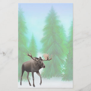 Älg i grässkogbrevpapper brevpapper