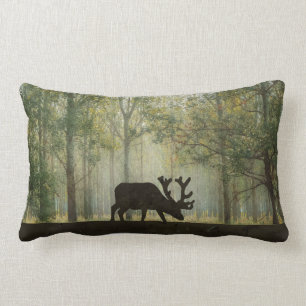 Älg i skogillustration lumbarkudde