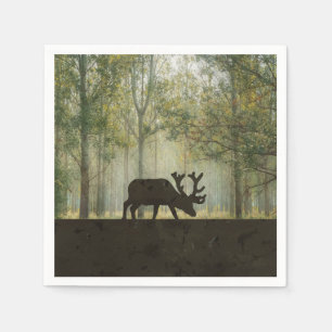 Älg i skogillustration pappersservett