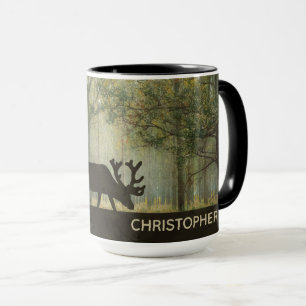 Älg i skogillustrationpersonlig mugg