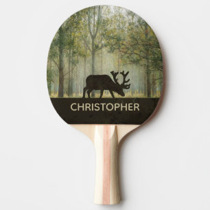 Älg i skogillustrationpersonlig pingisracket