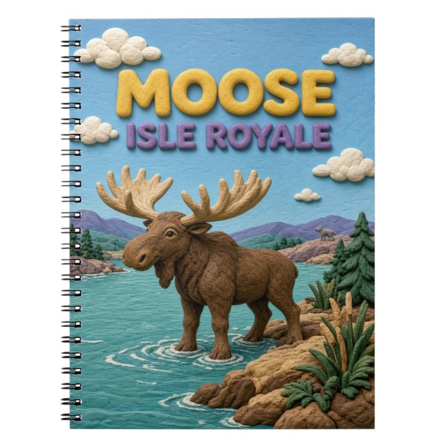 Älg Isle Royale Modern KlayKoo Anteckningsbok (Framsidan)