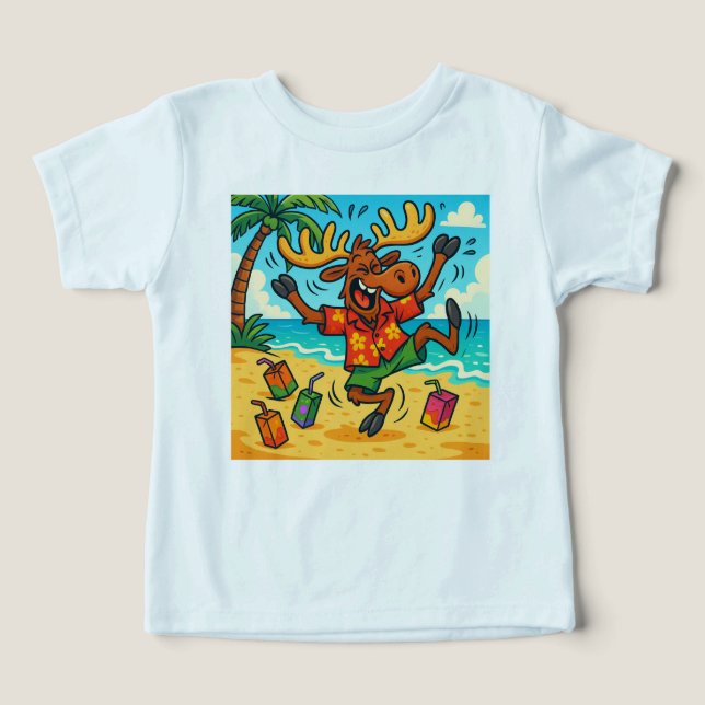 Älg+Juice = Galen –Energetisk sommartröja för barn T Shirt (Design Framsida)