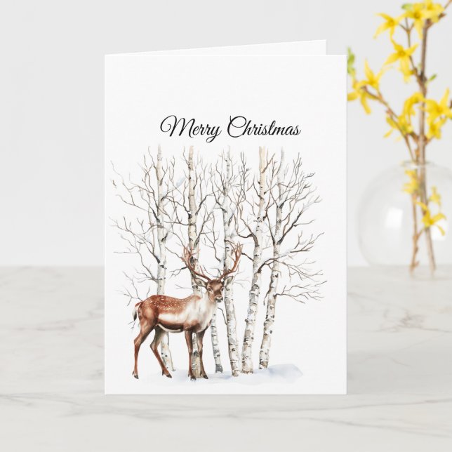 Älg Jul Kort (Gul blomma)