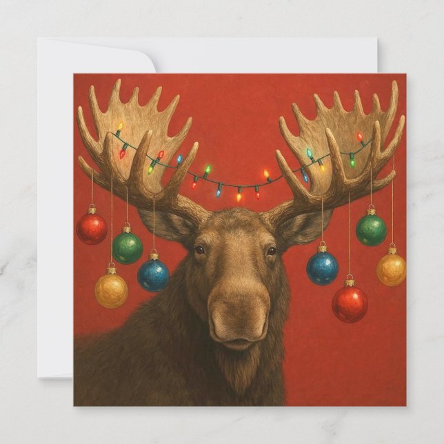 Älg julkort. kort (Framsida)