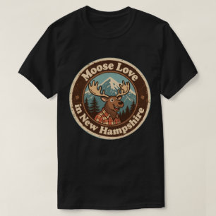 Älg kärlek_ New Hampshire Skogskonst T Shirt