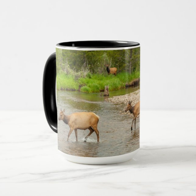 Älg korsar Coloradofloden Mugg (Framsida vänster)