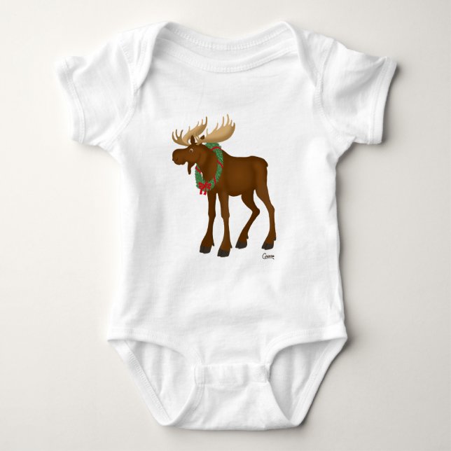 Älg med kranen - babyBodysuit T Shirt (Framsida)